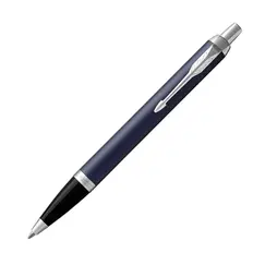 PARKER IM Medium Ballpoint Pen Blue Chrome Trim Blue Ink