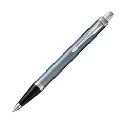 PARKER IM Medium Ballpoint Pen Blue Grey Chrome Trim Blue Ink