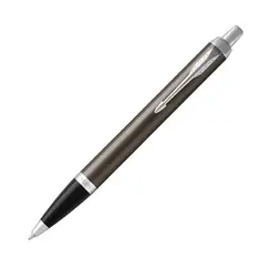 PARKER IM Medium Ballpoint Pen Dark Espresso Chrome Trim Blue Ink