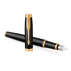 PARKER IM Medium Fountain Pen Black with Gold Trim