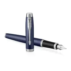 PARKER IM Medium Fountain Pen Blue Chrome Trim