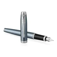 PARKER IM Medium Fountain Pen Blue Grey Chrome Trim