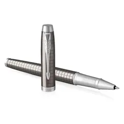 PARKER IM Premium Fine Rollerball Pen Dark Espresso Chiselled Chrome Trim