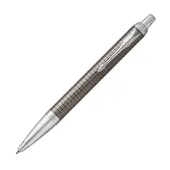 PARKER IM Premium Medium Ballpoint Pen Dark Espresso Chrome Trim Blue Ink