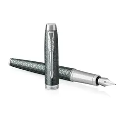 PARKER IM Premium Medium Fountain Pen Dark Green Chrome Trim