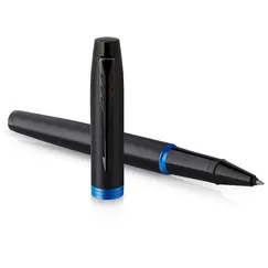 PARKER IM Rollerball Pen Black with Vibrant Navy Blue Ring Black Trim