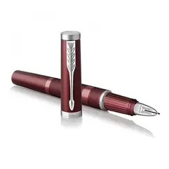 PARKER Ingenuity 5th Technology Deluxe Medium Fountain Pen Deep Red Chrome Trim Black Ink