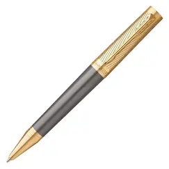 PARKER Ingenuity Pioneers Medium Ballpoint Pen Grey Arrow Gold Trim Black Ink