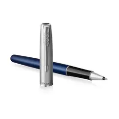 PARKER Sonnet Essential Fine Rollerball Pen Metal and Blue Lacquer Palladium Trim