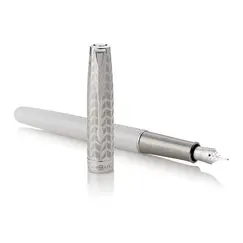 PARKER Sonnet Medium 18K Gold Nib Fountain Pen Metal Pearl Lacquer Chrome Trim