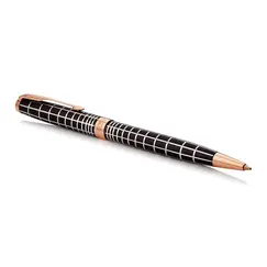PARKER Sonnet Medium Ballpoint Pen Brown Rubber Rose Gold Trim Black Ink