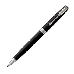 PARKER Sonnet Medium Ballpoint Pen Matte Black Chrome Trim Black Ink