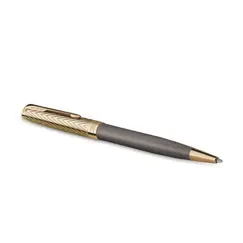 PARKER Sonnet Pioneers Ballpoint Pen Grey Arrow Gold Trim Black Ink