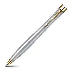 PARKER Urban Ballpoint Pen Steel Gold Trim