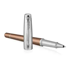 PARKER Urban Premium Fine Rollerball Pen Orange Chrome Trim Black Ink