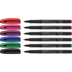 SCHNEIDER Topliner 967 Fineliner Pen  0.4mm 6 Colors (10 pcs/box)