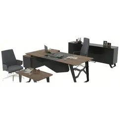 Office Set Smart - Grey & Light Brown | 3-Piece (TLLL-DS007)