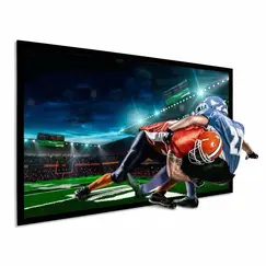 ام جي شاشة بروجكتور للعرض السينمائي ابيض بإطار أسود 330x195 سم (إطار 1 سم)