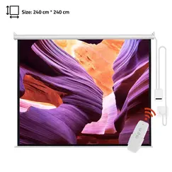 ام جي شاشة عرض بروجكتور بريموت تحكم عن بعد 240x240 سم ابيض