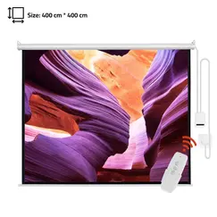 ام جي شاشة عرض بروجكتور بريموت تحكم عن بعد 400x400 سم ابيض