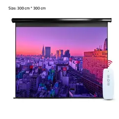 ام جي شاشة عرض بروجكتور بريموت تحكم عن بعد ابيض إطار خارجي أسود 300x300 سم