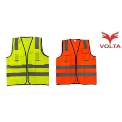 Safety zoon, Reflective Fabric Vest - VOLTA  RF 040 with Zipper & Pocket Yellow & Orange 120 GSM