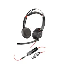Poly Blackwire 5220 Stereo USB-C Headset +3.5mm Plug +USB-C/A Adapter