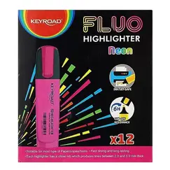 Highlighter Marker, KEYROAD, 1 - 5 mm, Chisel Tip, Pink Box