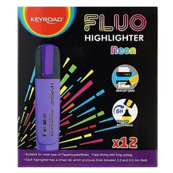 Highlighter Marker, KEYROAD, 1 - 5 mm, Chisel Tip, Purple Box