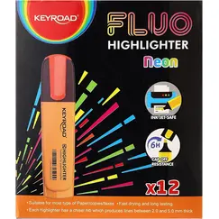 Highlighter Marker, KEYROAD, 1 - 5 mm, Chisel Tip, Orange Box