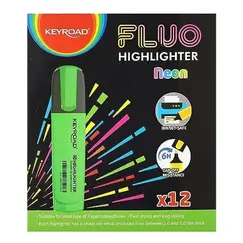 Highlighter Marker, KEYROAD, 1 - 5 mm, Chisel Tip, Green Box