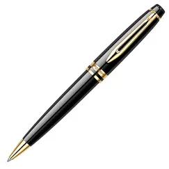 WATERMAN Expert Ballpoint Pen Black Gold Trim