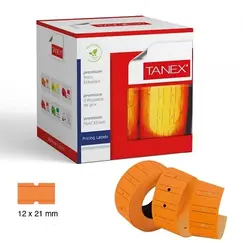 مكينة تسعير، تانكس، ملصقات تسعير‎، خطين، برتقالي فسفوري،  12رول/علبة