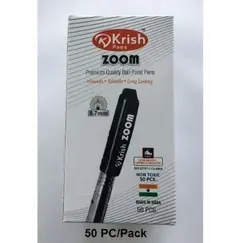 Pen, KRISH, Ball Pen, Zoom, 0.7mm, Black, 50 PC/Pack