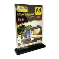 ​ادوات تنظيم المكتب، كيجا، حامل عرض صورة طولي ، A4، بلاستيك، شفاف