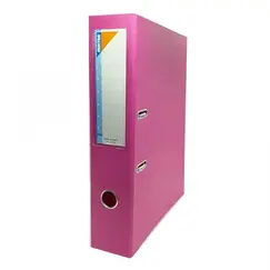 Pink Plastic 2-Ring Binder Box File, 70mm, A4 Size with Labels - MINTRA Collection