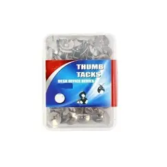 مشابك، مسامير تثبيت الورق ، معدن، فضي، 100 حبة/ علبة