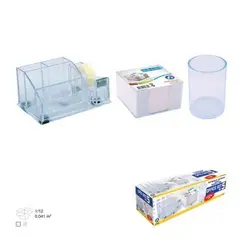 Desk Organizer, ARK, Office 5 Set , 5 PCs, Plastic, Clear