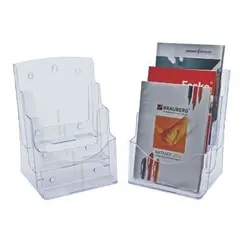 ادوات تنظيم المكتب، كيجا، حامل المنشورات او المطبوعات ، 3 فتحة، A4، بلاستيك، شفاف