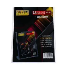 ادوات تنظيم المكتب، كيجا، حامل عرض صورة طولي 470، A5، بلاستيك، شفاف