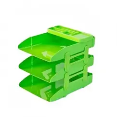 ادوات تنظيم المكتب ،مترو ،حاوية مستندات ،3 رفوف،اخضر