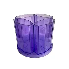 حامل أدوات واقلام مع قاعدة مترو اكريلك بنفسجي شفاف