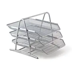 ادوات تنظيم المكتب، سمبا، حاوية مستندات مكتبية  ، 3 رفوف، حديد، فضي