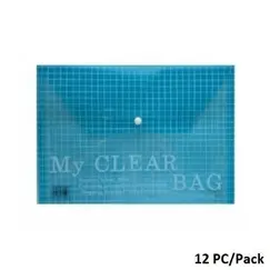 Documents Covers, My Clear Bag, Documents Bags, A4, Blue, 12 PC/Pack