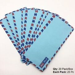 Envelope, Airplane, Blue Airmail Envelopes, 80 GSM, 9" x 6" (225 X 115 mm), 20 Pack/Box