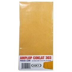 Envelope, KIKY, Brown Envelope Pocket, 125 GSM,  (240 X 120 mm), 10 PC/Pack
