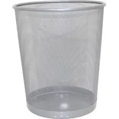 سلة مهملات شبكي فضي