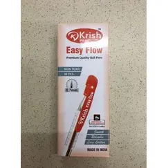 Pen, KRISH, Ball Pen,  0.7mm, Red, 10 PC/Pack
