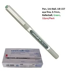 قلم، يوني-بول، UB-157 اي فاين، 0.7مم، رولربول، اخضر، 12حبة/علبة