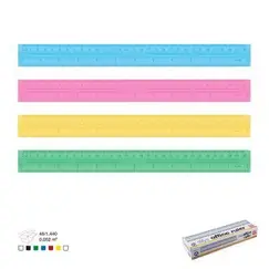 Ruler, ARK, Transparent Color Plastic Rule, 30 CM, 48 PC/Pack